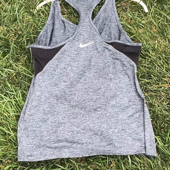 Nike heather grey racer back tee. - Picture 3 of 6